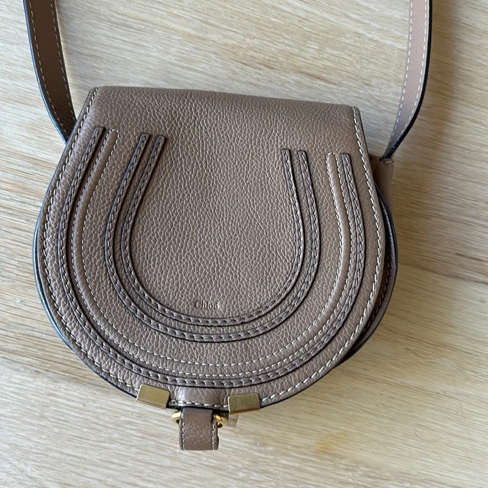 Chloe Marcie Small Saddle Bag, beige - Picture 2 of 5